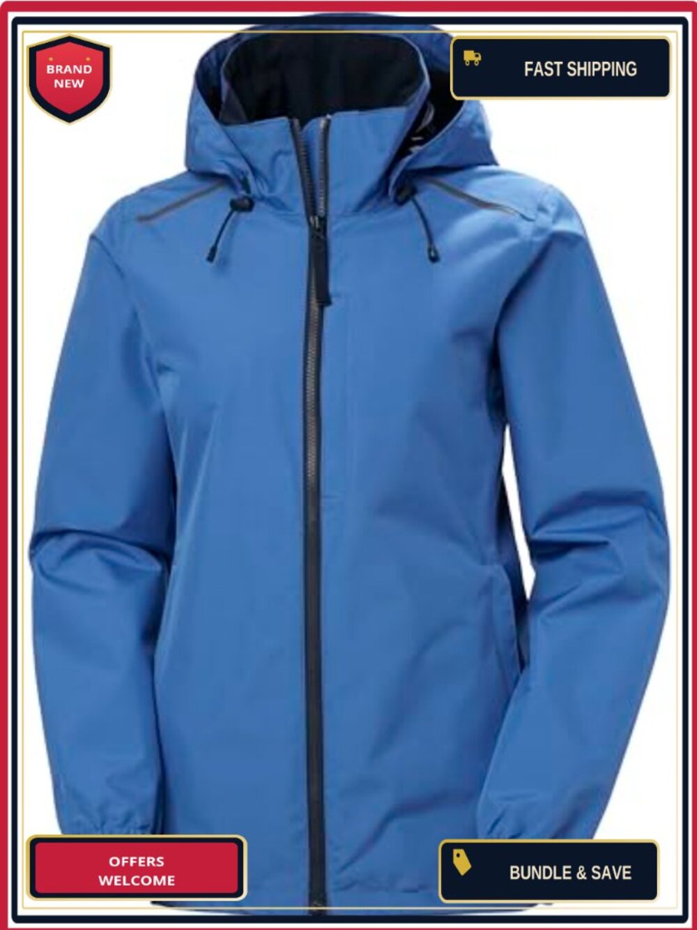 Women's Insulated Shell Jacket Waterproof Breathable Detachable Hood YKK Zip